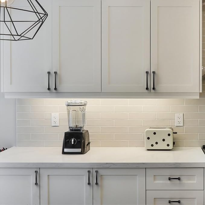 Asidrama 10 Pack 6.3 Inch(160mm) Hole Centers Kitchen Cabinet Handles, Matte Black Cabinet Pulls Kitchen Cabinet Hardware for Cupboard Drawer Pulls