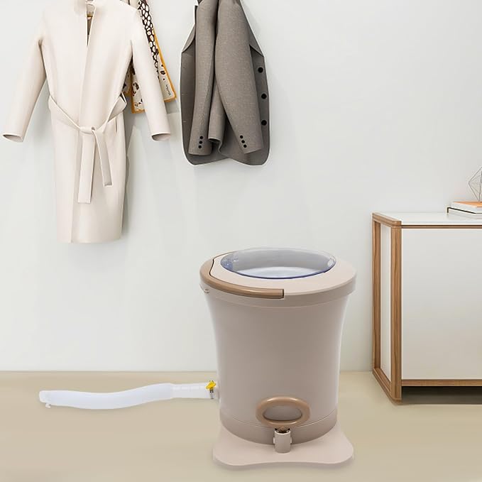 Mini Portable Washing Machine, 2 in 1 Hand Cranked Manual Clothes Non-Electric Washing Machine and Spin Dryer, 9L Capacity Washer/Dryer for Camping, Apartments, RV's, Outdoor(Apricot Large)