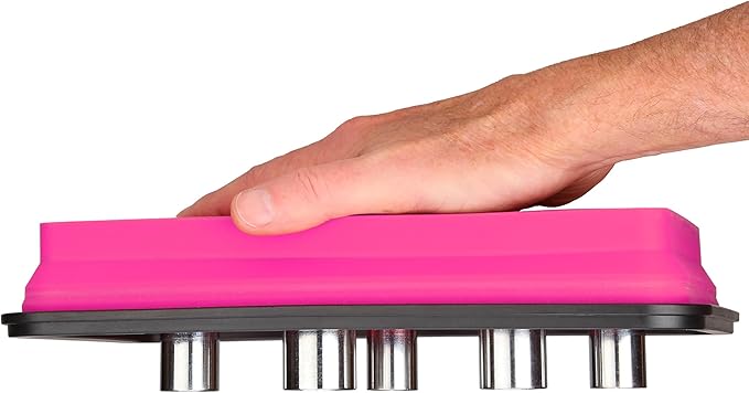 Collapsible Magnetic Parts Tray Set - 3 Different Size Tool Trays for Screw, Bolts, Nuts, Washers, Pins and Other Small Metal Parts, Mechanic Tool Gifts for Men - Pink