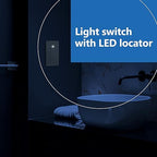 LIDER Minimalist Design Matte Finish Lighted Triple Switch with Screwless Wall Plate, Combination Decorator Switch with Locator Light, Ground Terminal, Single Pole, 15A 120V, UL Listed, Light Almond
