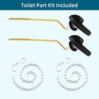 2Pack Universal Side Mount Toilet Handle Replacement Kit Compatible with Kohler K-GP30324-CP/Glacier Bay Toilet with Flapper Chains, Metal Toilet Flusher Lever, Matteblack