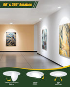 ZYC Gimbal LED Recessed Lighting - 4 Inch 5CCT 9W 360° Rotation Adjustable Eyeball Light,LED Swivel Spotlight,Directional Sloped Ceiling Light,Dimmable Canless Wafer Downlight Pack of 6 Black.