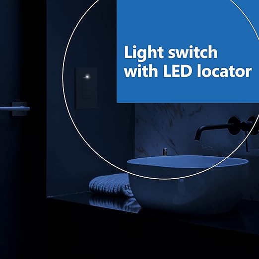 LIDER Minimalist Design Matte Finish Lighted Triple Switch, Combination Frameless Decorator Switch with Locator Light, Ground Terminal, Single Pole, 15A 120-277V, UL Listed, LCS3-1P-GY, Gray