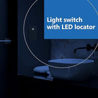 LIDER Minimalist Design Matte Finish Lighted Triple Switch, Combination Frameless Decorator Switch with Locator Light, Ground Terminal, Single Pole, 15A 120-277V, UL Listed, LCS3-1P-GY, Gray