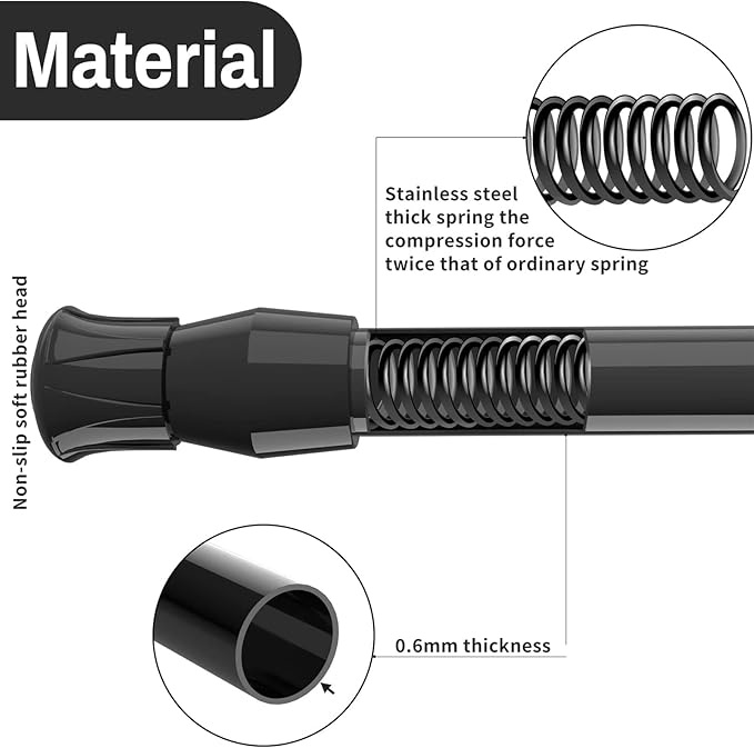 2 Pcs Window Security Bar, Adjustable Sliding Glass Door Bar Sliding Door Security Bar Window Safety Lock Bar with Rubber Tips, Suitable for Lengths of 15.7-27.5 Inch
