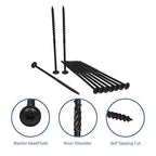 Lag Screws 6 Inch, 50PCS Heavy Duty Construction Screw, Structural Wood Screw #14 x 6, Rust Resistant, Washer Head, Black Coated Exterior Wood/Lag Screws Hex Socket Included