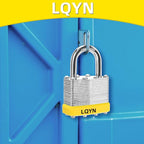 Padlocks with Same Key, LQYN 60 Pcs Laminated Keyed Padlock (1-9/16", 40mm), Keyed Alike Locks, Normal Shackle, for Storage Locker, Hasp Latch, Toolbox, Sheds