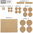 Felt Furniture Pads X-PROTECTOR 235 PCS Premium Furniture Pads - Felt Pads Furniture Feet Best Wood Floor Protectors - Protect Your Hardwood & Laminate Flooring!