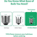 Meconard C7 Led Replacement Christmas Light Bulbs, C7 Shatterproof Led Bulbs for Christmas Indoor Outdoor String Lights, E12 Candelabra Base, Commercial Grade Holiday Light Bulbs, Green, 25 Pack