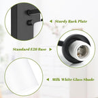 Set of 2 Wall Sconces for Bathroom, Modern Vanity Light Fixtures, Matte Black Wall Mount Lighting Lanterns, Farmhouse Wall Lights with White Glass Shade for Bedroom Living Room Mirror Hallway Kitchen