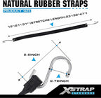 XSTRAP STANDARD Multiple Size Natural Rubber Tarp Bungee Straps Tie Down Cords with S Hooks Heavy Duty Ideal for Securing Tarps - 20 Pack