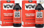 NovaFerrum Wow | 125 High Potency Liquid Iron Supplement | Liquid Iron for Adults | Iron Deficiency | 125mg of Iron Per 5mL Dose | Vegan Verified | Gluten Free Certified | Sugar Free (Pack of 2)