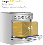 Empava Commercial Gas Range, Freestanding & Slide-In, 4.2 cu. ft. Pro-Style Single Oven with 4 Sealed Ultra High-Low Burners Heavy Duty Grates in Stainless Steel for Kitchen, Restaurant,30 Inch