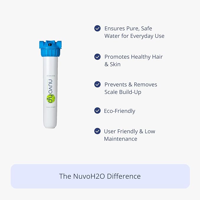 NuvoH2O Replacement Cartridge for Home System, Citrus Filtered, Salt-Free Water Filter System + Water Softener – Healthy & Pure Water – Removes Hard Water Build Up