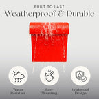 NACH Wall Mount Mailboxes for Outside, 11x4.5x12.5 in Red Mail Boxes for House Outside, Waterproof Mailbox - Vicki-Style Mail Box