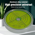 6'/2mm Point high Precision Universal Level Bubble Metal Bubble Water Leveler Cross Gauge Small Household (Silver Green Magnetic)