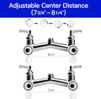 Commercial Kitchen Faucet 47" Height Wall Mount with Pull Down Sprayer 8" Center Wall Mount Kitchen Sink Faucet with 14" Add-on Swing Spout Pre Rinse Faucet for Commercial Kitchen Sink