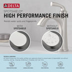 Delta Junction Brushed Nickel Kitchen Faucet with Pull Down Sprayer, Modern Single Hole Kitchen Sink Faucet, Single Handle, Spotshield Stainless 19825LF-SP