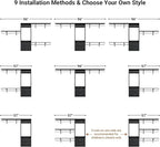 Cyclysio 8 FT Closet System, 96 Inch Closet Organizer with Drawers, Closet Organizers and Storage with 4 Closet Rod and 3 Shelving Towers, Walk-in Closet System for 4-8FT Spaces(Cut-to-Fit), Black