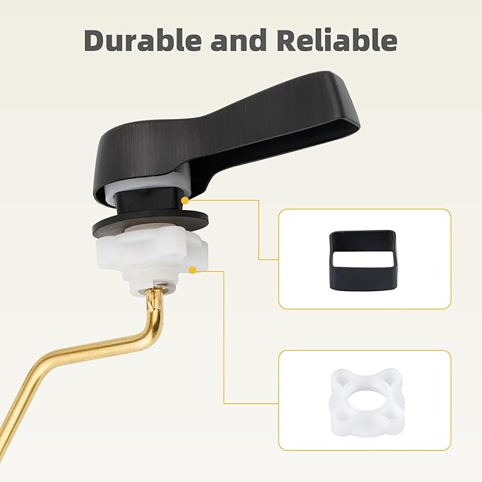 iFealClear Universal Metal Side Toilet Flush Hnadle Replacement, Angle Mount Toilet Handle Replacement Compatible with Kohler, American Standard, TOTO, Mansfield, Solid Brass, Oil Rubbed Bronze