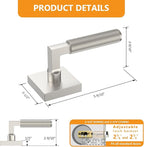 Amerdeco 1 Pack Privacy Door Handles, Brushed Satin Nickel Interior, Knurled Lever, Heavy Duty for Bedroom and Bathroom, Reversible Keyless for Right & Left Side AM0021