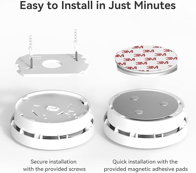 Jemay Smoke Detector 10 Year Battery, Photoelectric Smoke Alarm Fire Detectors with Self-Check & Fault Warning Function, Small Fire Alarm for Home Kitchens, UL217-9th Listed, 3 Packs