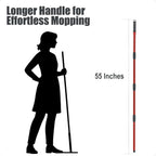 Mop Head Replacement for Ocedar: Spin Mop Heads Refill Compatible with O Cedar - 9 Pcs Kit Attachment Included 3 Microfiber Replace Heads, 55" Extended Mop Handle, 1 Mop Base and 1 Floor Scrub Brush