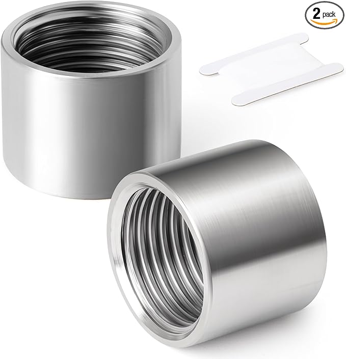 TAISHER 2PCS 304 Stainless Steel Cast Pipe Fitting, Coupling, 1-1/4" x 1-1/4" NPT Female Threaded