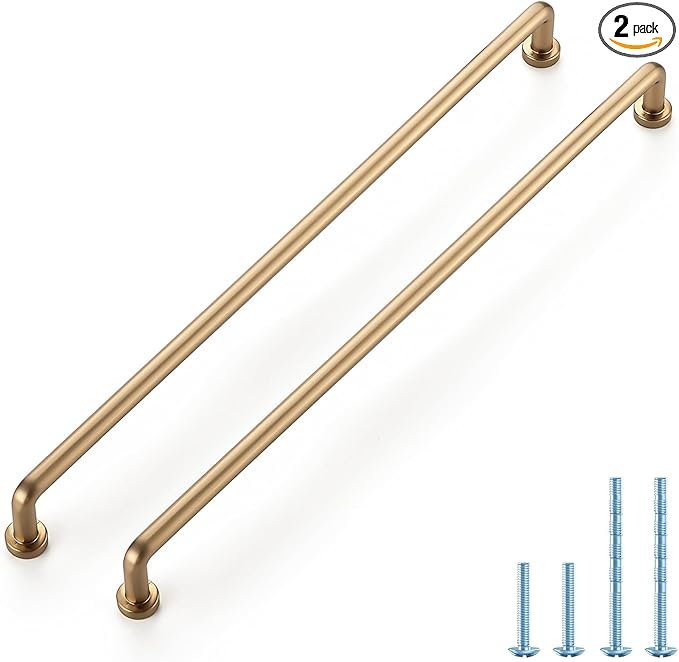 JOY DECOR Cabinet Pulls – 12-3/5 Inch Hole Center, Champagne Bronze, 2 Pack, Zinc Alloy Cabinet Handles for Drawers & Cupboard – Vintage Style Hardware for Kitchen, Bathroom, Dresser