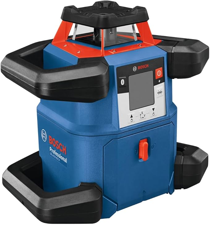 BOSCH GRL4000-80CH REVOLVE 18V Connected Self-Leveling Horizontal Rotary Laser Kit, Includes CORE18V 4 Ah Battery & Charger, Receiver, Battery Adapter, 4 D Batteries, 2 AA Batteries, & Carrying Case