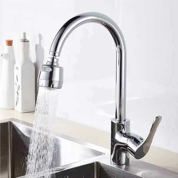 Huazhi 360° Swivel Kitchen Sink Faucet Aerator Faucet Sprayer Attachment Tap Aerator Faucet Nozzle Faucet Head 55/64'' Female Thread for Kitchen, Bathroom Faucet (Shorter Style 1PC,Adapter Included)