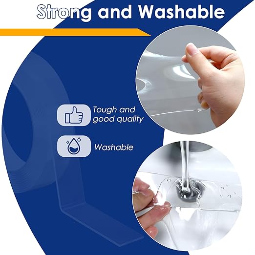 5 Packs Double Sided Tape Heavy Duty, Nano Tape Mounting Tape Clear Multipurpose Strong Adhesive Tape for Home, Office, 1.2 in × 9.85 FT,