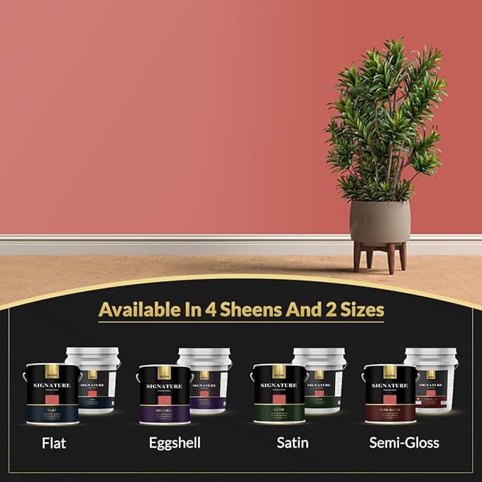 EVOLVE Signature Paint & Primer: Luxury Paint & Primer for Indoor & Outdoor Surfaces, Minimal Odor, Satin Sheen (Claycourt Red, 5 Gallon)