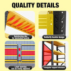 Storage Shelves Heavy Duty, Metal Garage Shelving Units, 4 Tier Storage Rack Shelf, Steel Industrial Shelving, Adjustable Standing Shelf for Basement/Warehouse Yellow and Black, W41.34*D19.69*H78.74