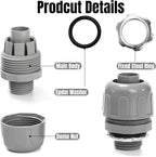 30 Pcs Conduit Connectors, 1/2 Inch PVC Electrical Liquid Tight Connector, 180 Degree Straight NPT Non-Metallic Fitting for Home Kitchen Bathroom Outdoor Tubes Tools Supplies, Grey