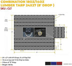 Mytee Products 2 Pack Truck Flatbed Trailer Tarps Combination Lumber Tarp 24x27 (8' Drop) - Black