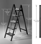 Step Ladder 5 Step Folding, Sturdy 330 Lbs Small Step Stool for Adults, Closet Step Stool Ladder with Anti-Slip Wide Pedals, Portable Folding Ladder for Home Kitchen Office
