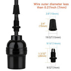 E26 E27 Light Sockets, 8 Packs Edison Period Retro Style Pendant Lamp Holder, Replacement DIY Pendant E26 Medium Base Screw Light Holder, Maximum Wattage 100W, Vintage Black Light Bulb Socket