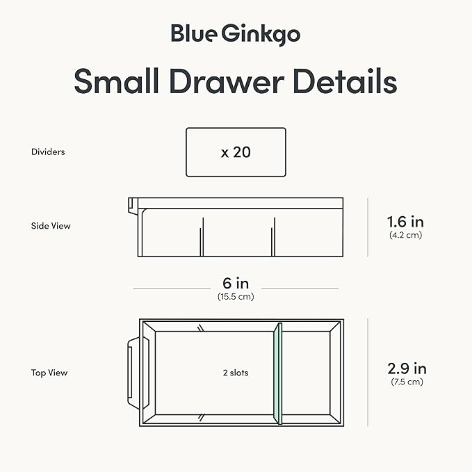 Blue Ginkgo Small 20-Drawer Cabinet – Stackable Clear Organizer for Hardware, Beads, Plastic Bricks, Office, and Craft Storage (Made in Korea, Yellow)