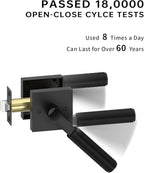 Asidrama 6 Pack Black Passage Door Handles, Door Lever with Door Knobs Indoor for Bedroom or Bathroom, Heavy Duty Door Handles Interior with Locks for Left Right Sided Doors