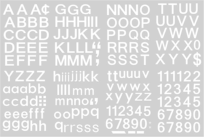 Outus 8 Sheets Vinyl Letter Stickers Self Adhesive Mailbox Numbers Alphabet Stickers Stick on Letters for Christmas Stockings Scrapbook Bulletin Board School Business(1/2 Inch,White)