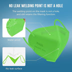 WWDOLL KN95 Face Mask 25 Pack, 5-Layers Breathable KN95 Masks, Green