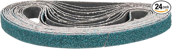 1/2 x 18 Inch Sanding Belt, 24 Pcs 40 Grit Zirconia Knife Sharpener Belts Work Sharpening for Belt Sander Knife Carving Tool Metal Working