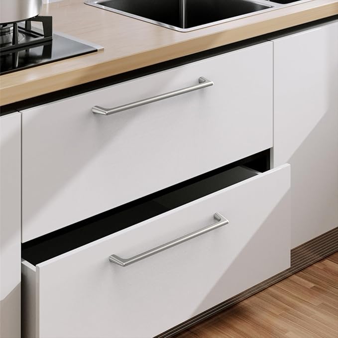 10 Pack Brushed Satin Nickel Cabinet Pulls 8.8 Inch Kitchen Cabinet Handles Cabinet Hardware Kitchen Handles for Cabinets Cupboard Handles Nickel Dresser Pulls Drawer Handle