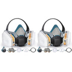 2 Set Respirator Masks with 6001 Filters, Reusable Half Face Paint Respirator Mask for Chemicals,Dust Respirators for Painting, Woodworking, Construction, Sanding, Spraying, DIY etc