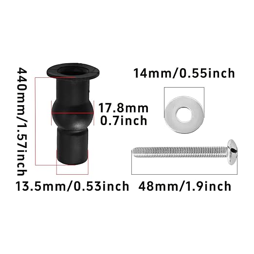 4 PCS Toilet Seat Hinge Bolts, Rubber Expansion Screws with Stainless Steel Hardware for Top Mount Toilet Seat Replacement