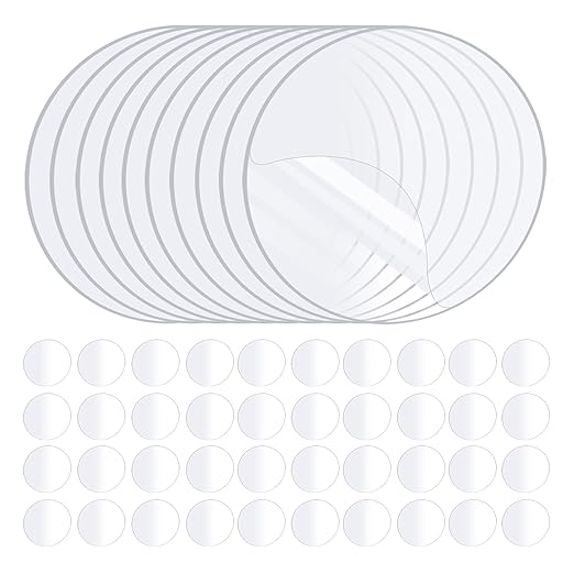 50PCS Heavy Duty Double Sided Adhesive Mounting Circle Tape- Waterproof,Strong Adhesion,Clear, High Strength,No Residue Removability for Hanging,Wall Mounting, Home Decor,Adhesive for Shower