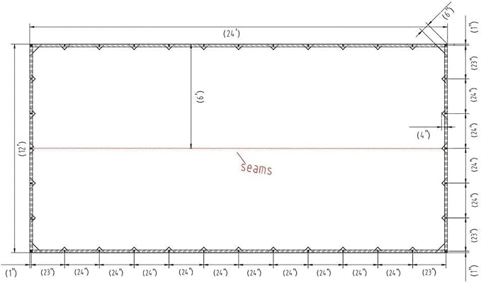 Mytee Products 12' x 24' Tan Canvas Tarp 12oz Heavy Duty Water Resistant