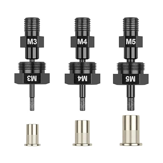 Beaspire 3 PCS Cordless Drill Electric Rivet Gun's M3、M4、M5 Mandrels
