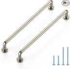 JOY DECOR Cabinet Pulls – 6-1/4 Inch Hole Center, Brushed Nickel, 20 Pack, Zinc Alloy Cabinet Handles for Drawers & Cupboard – Vintage Style Hardware for Kitchen, Bathroom, Dresser, Furniture Makeover
